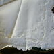 Ancient cotton sheet embroidered with flowers and initials