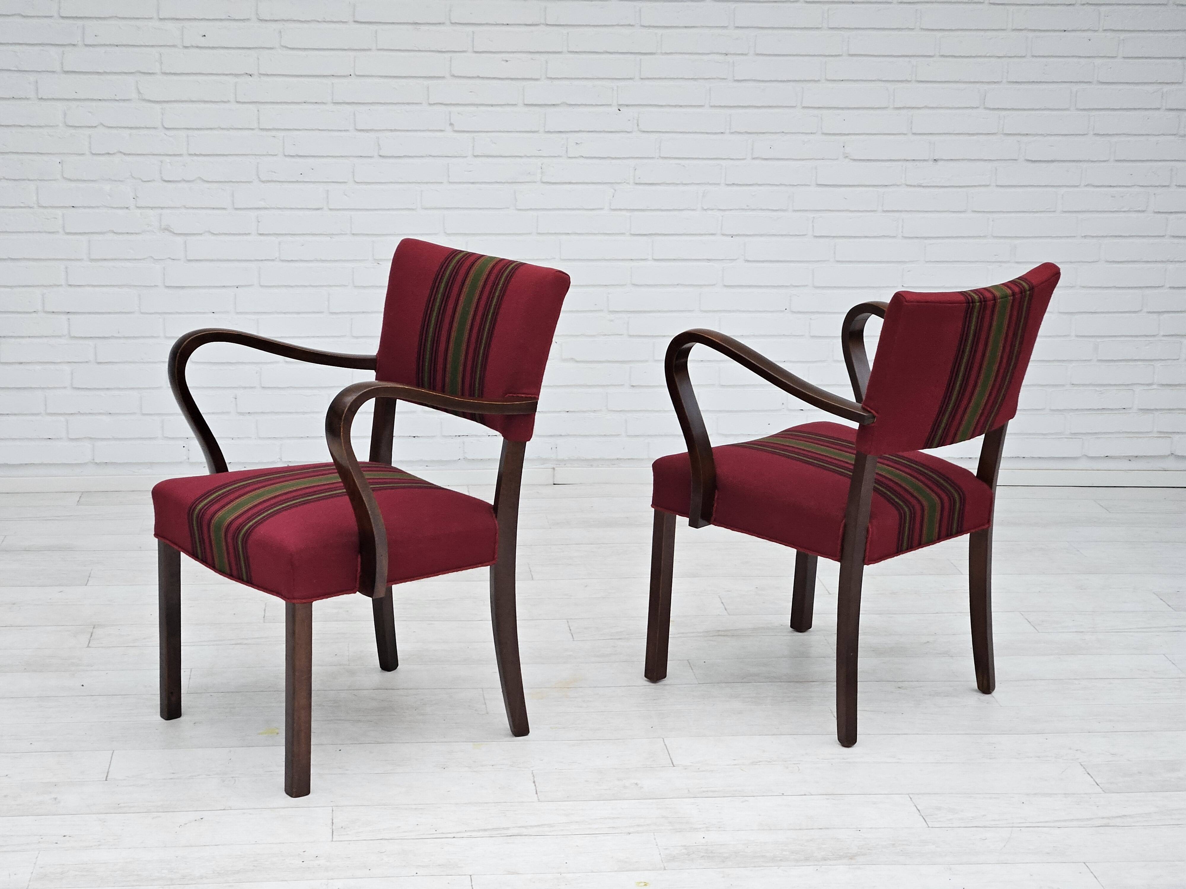 1950s, pair of Danish armchairs
