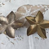 Set of 2 vintage brass flower candle holders NIJHOF Holland