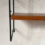 String Style Vintage Wire Wall-Mounted Bookshelf in Teak