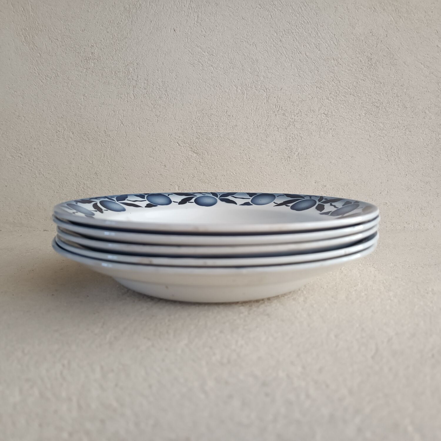 Set of 5 plates terra de fer Saint Amand