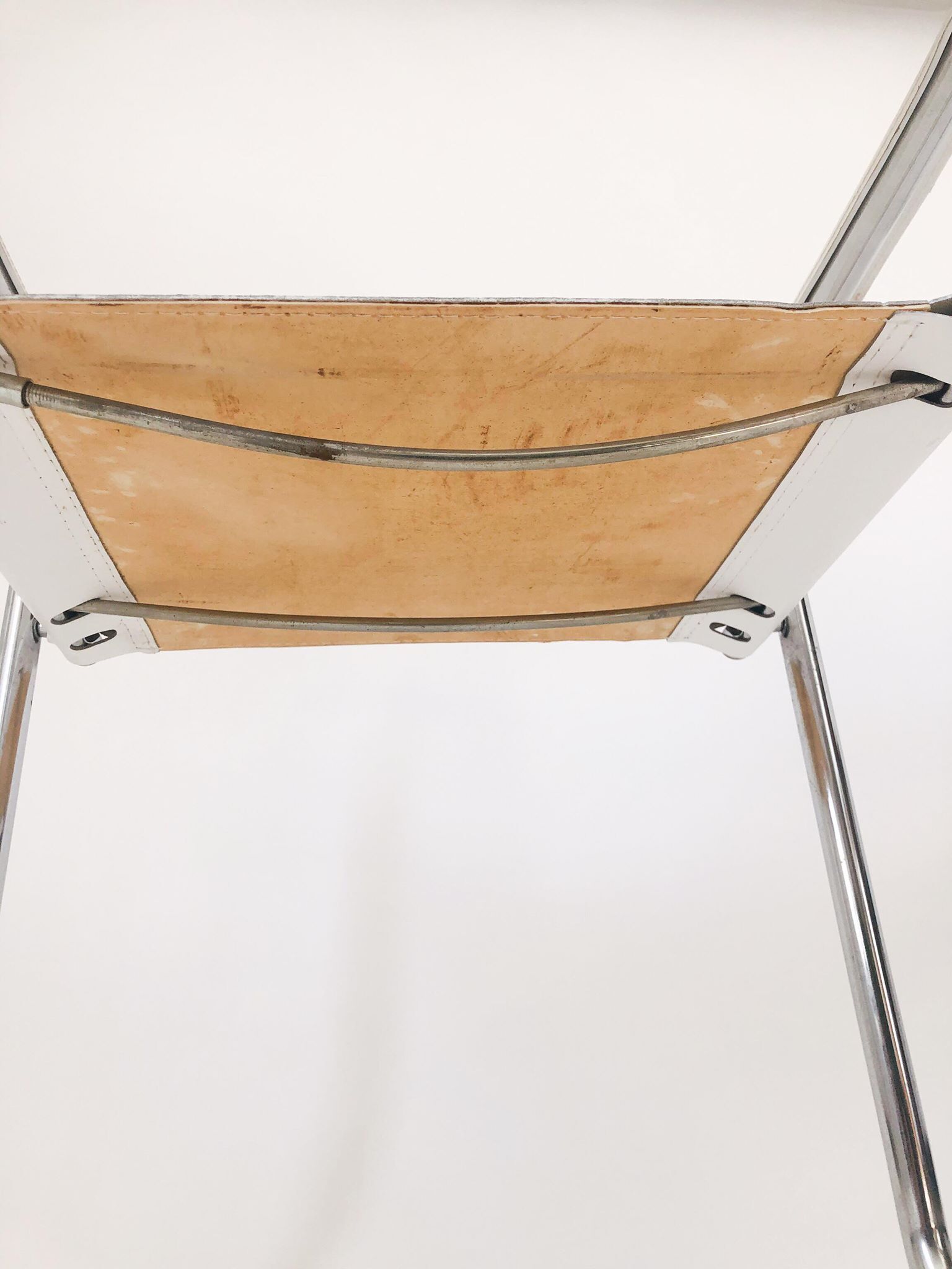 Metal and leather tubular chair
