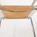 Metal and leather tubular chair
