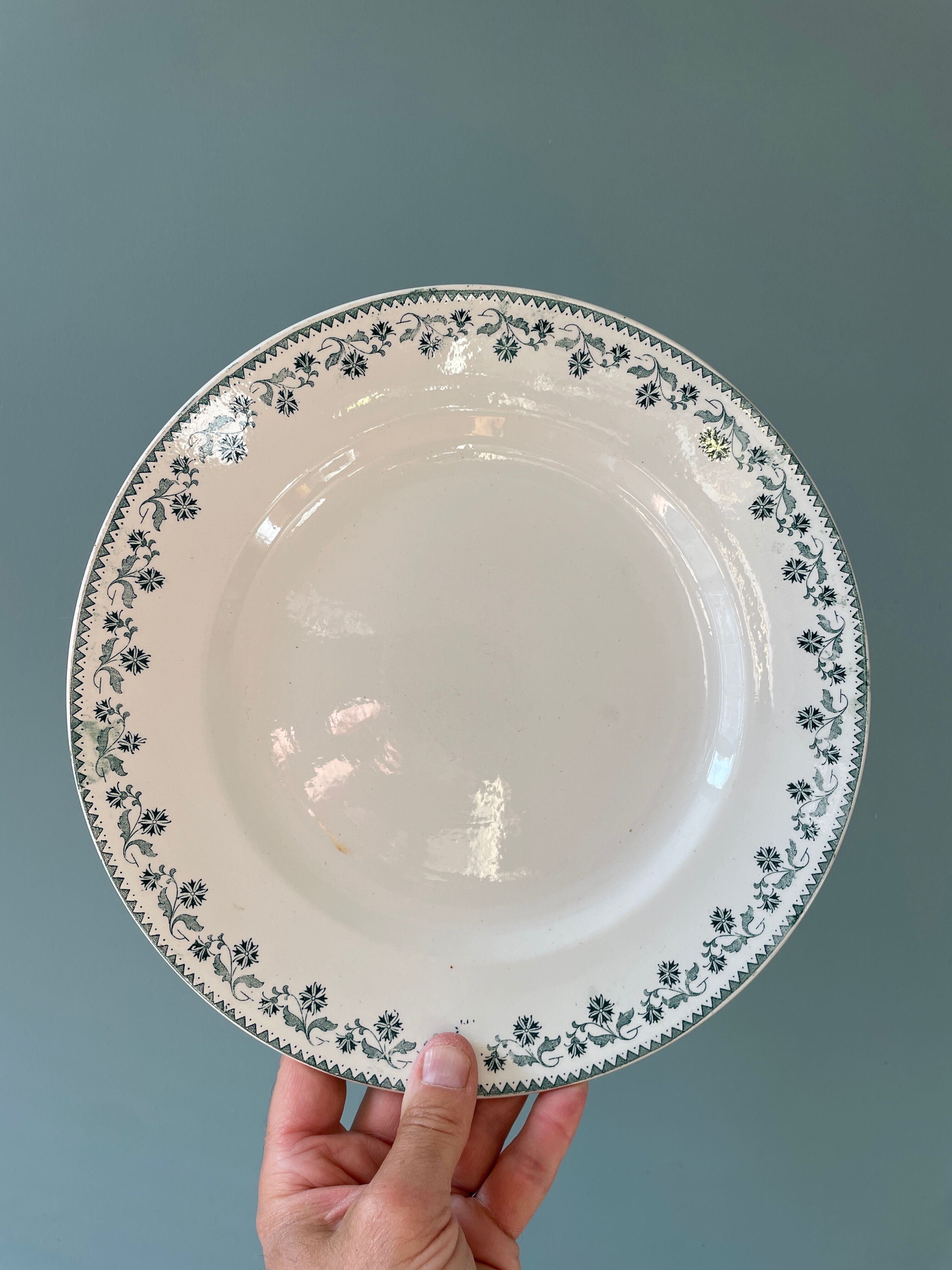 Set of 2 old dishes Moulin des Loups and Hamage, model "Georgette"