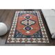 1970s Vintage Turkish Handmade Wool & Cotton Orange Area Rug 178x236