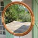 Miroir rond cadre bois clair 55cm