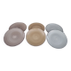 Lot de 6 assiettes à dessert en faïence van well en camaïeu de brun, ocre et gris, liseré brossé