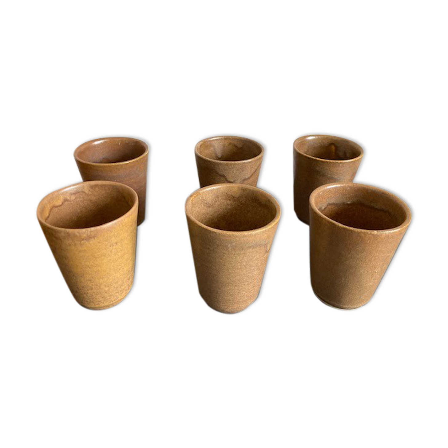 Lot 6 Digoin stoneware glasses