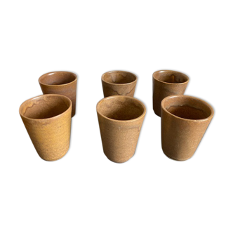 Lot 6 Digoin stoneware glasses