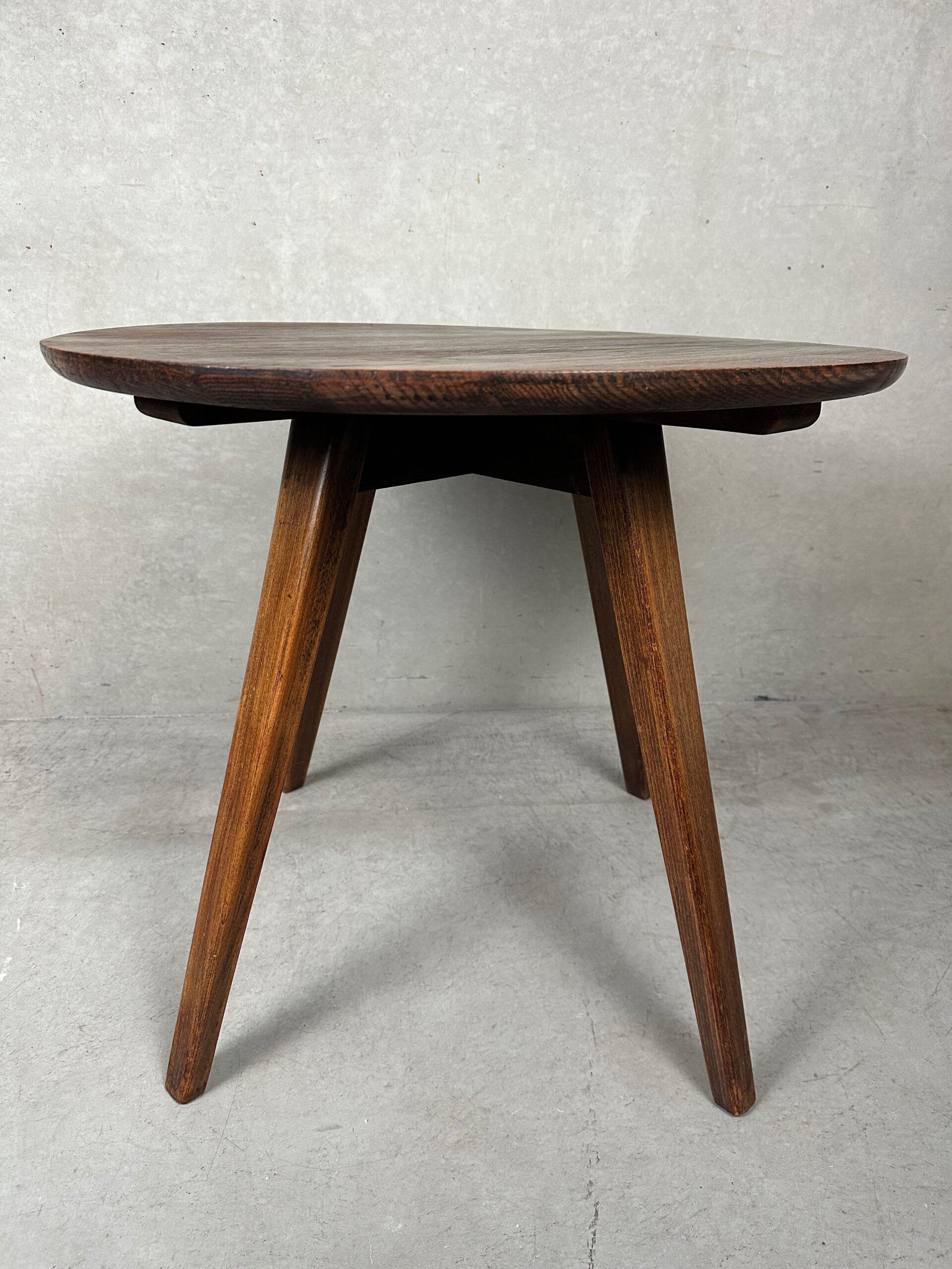 Vintage 'japandi' side table – oak