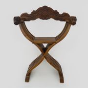 Chaise Savonarola vintage en noyer, Italie, 1970s