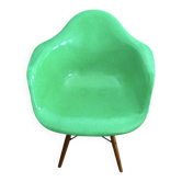 Ray and Charles Eames Fibreglass Arm Shell Dowel Chair Green
