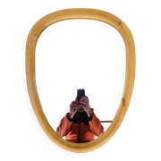 Scandinavian style wooden rim rearview mirror