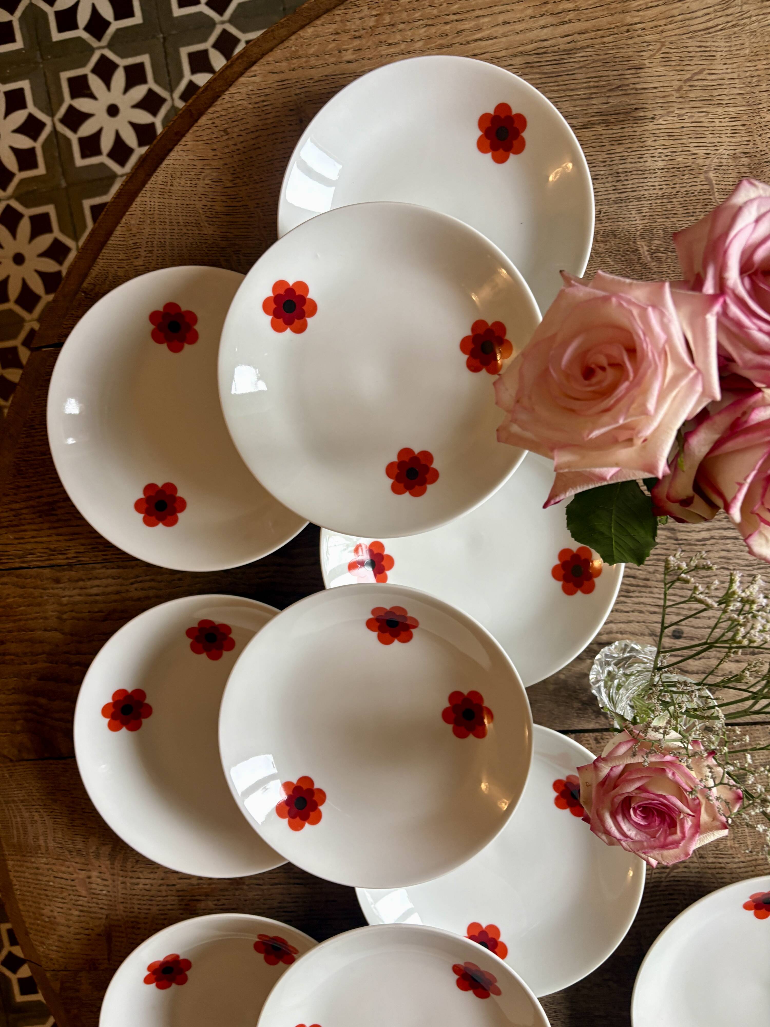 Lot de 11 assiettes creuses vintage, Scherzer Bavaria