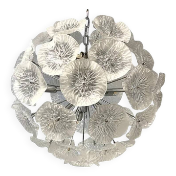 Italian Floral Murano Glass Sputnik Chandelier by Simoeng