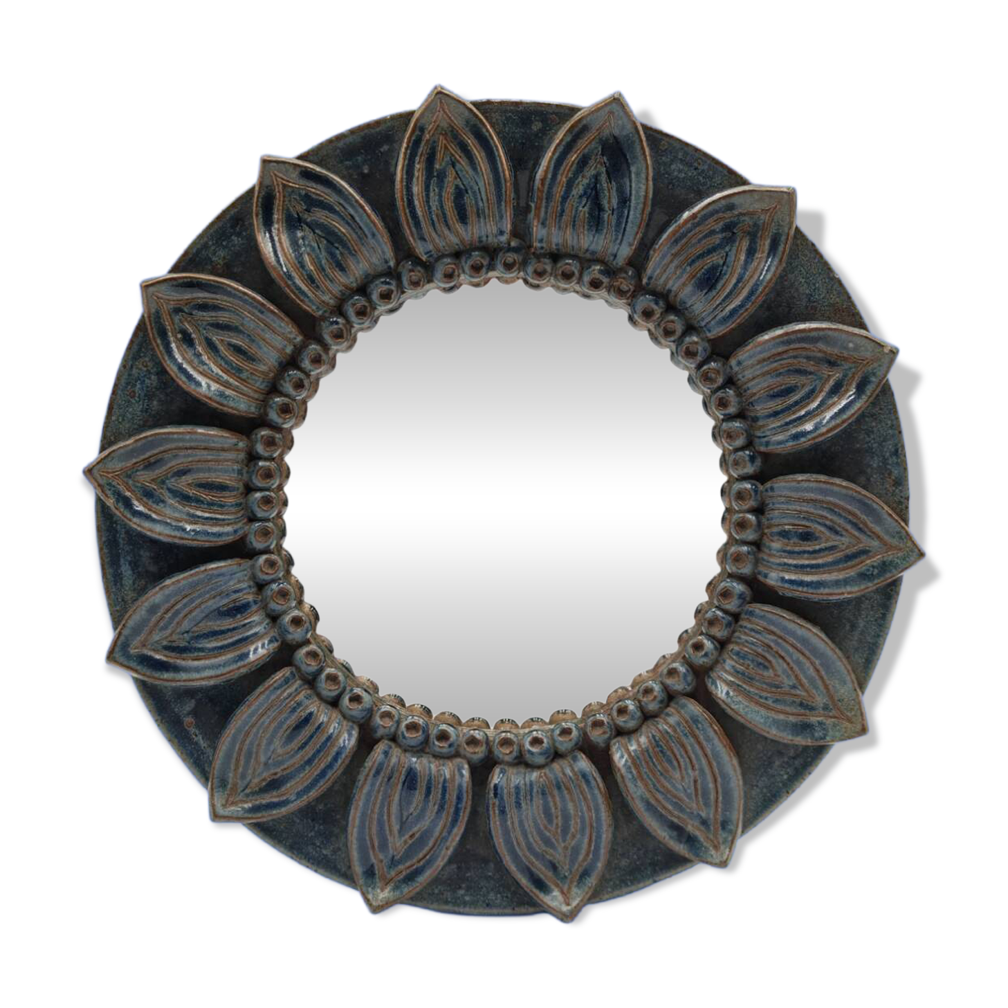 Stoneware mirror by André Bodin - 1981