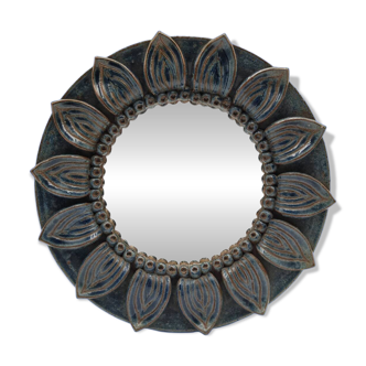 Stoneware mirror by André Bodin - 1981