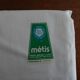 Drap plat métis lin coton "fleur bleue" 310 x 220