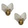 Brass Glass Sconces Set of 2 1970’s
