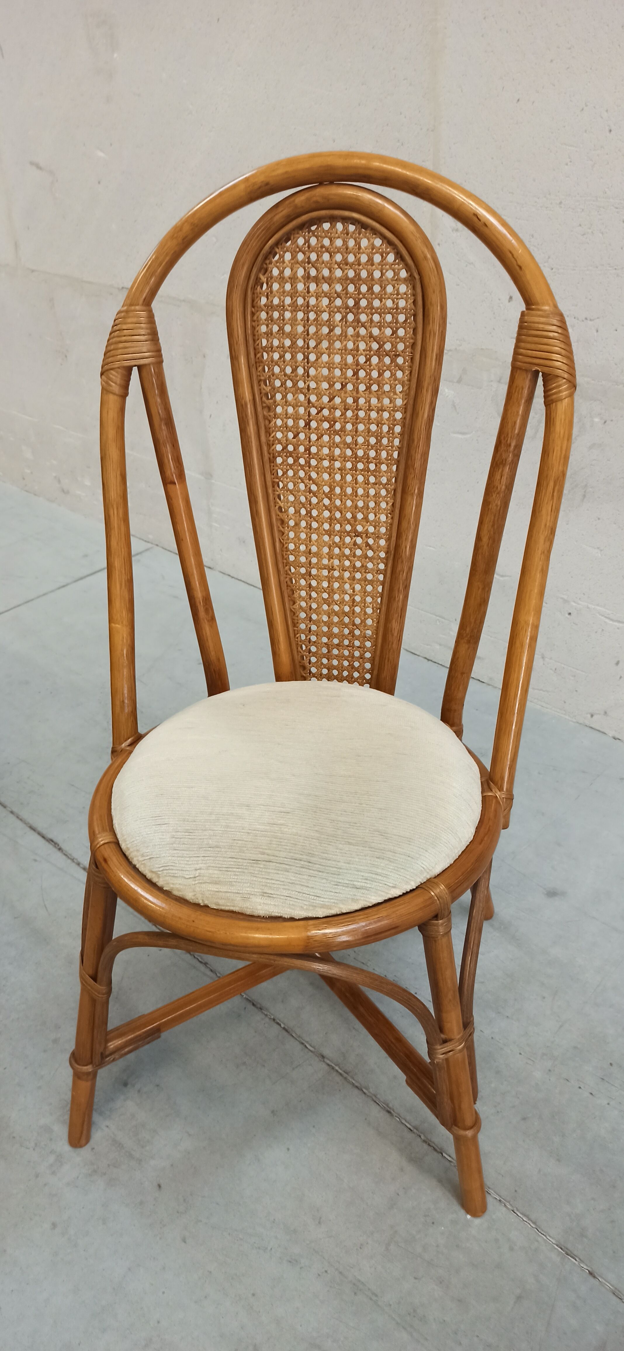Bureau et chaise en bambou et rotin