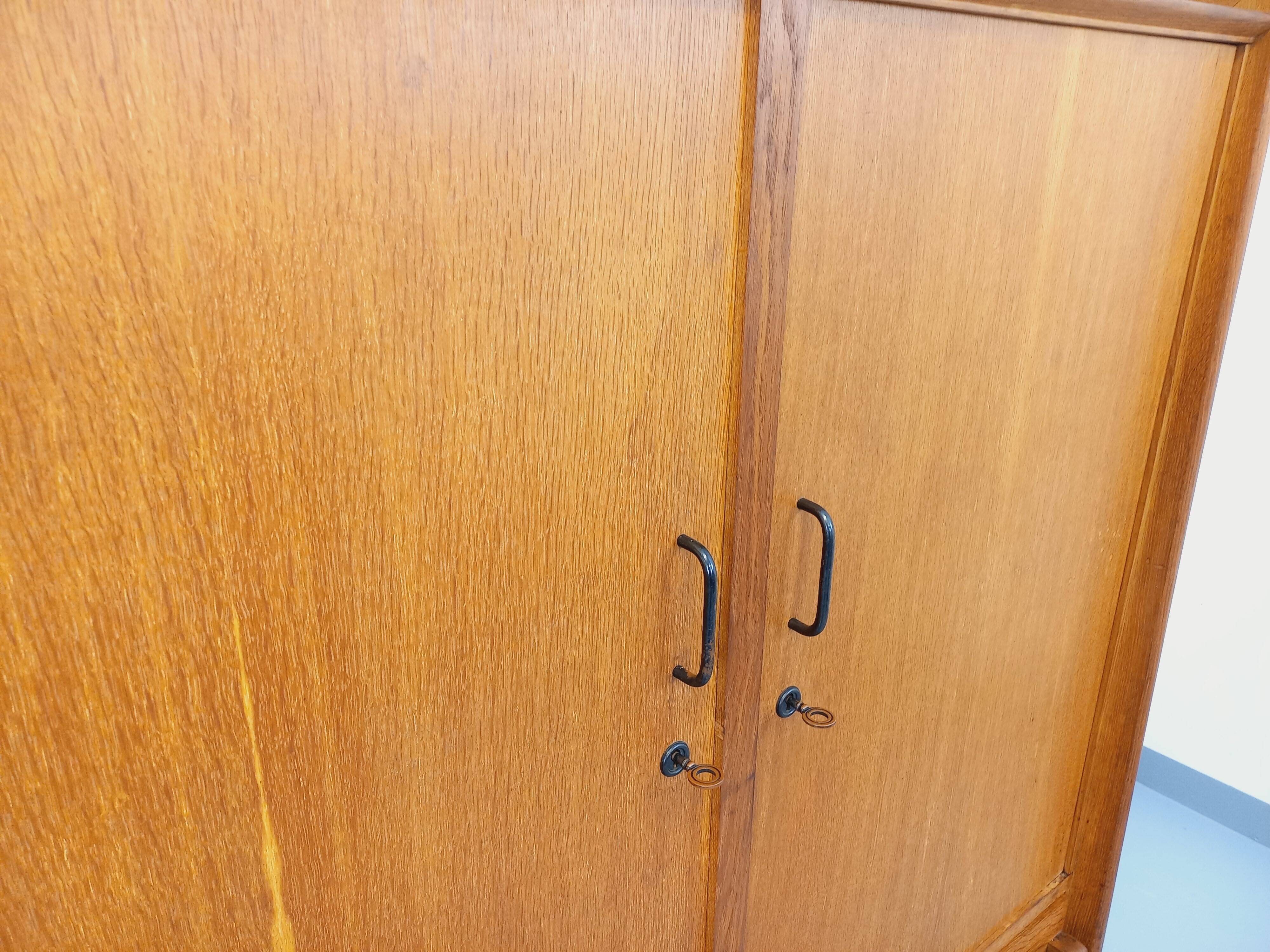 Vintage oak wardrobe from the 50s and 60s.