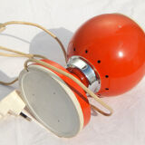 Lampe orange métal à poser space age des années 60/70
