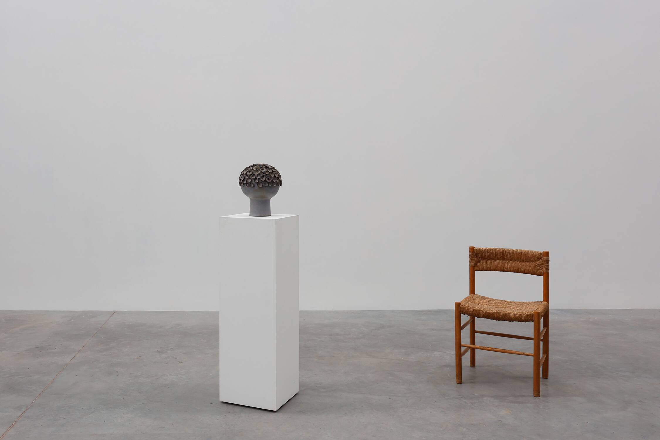 Organic ceramic “mushroom” sculpture signed EL, Belgium 1960s