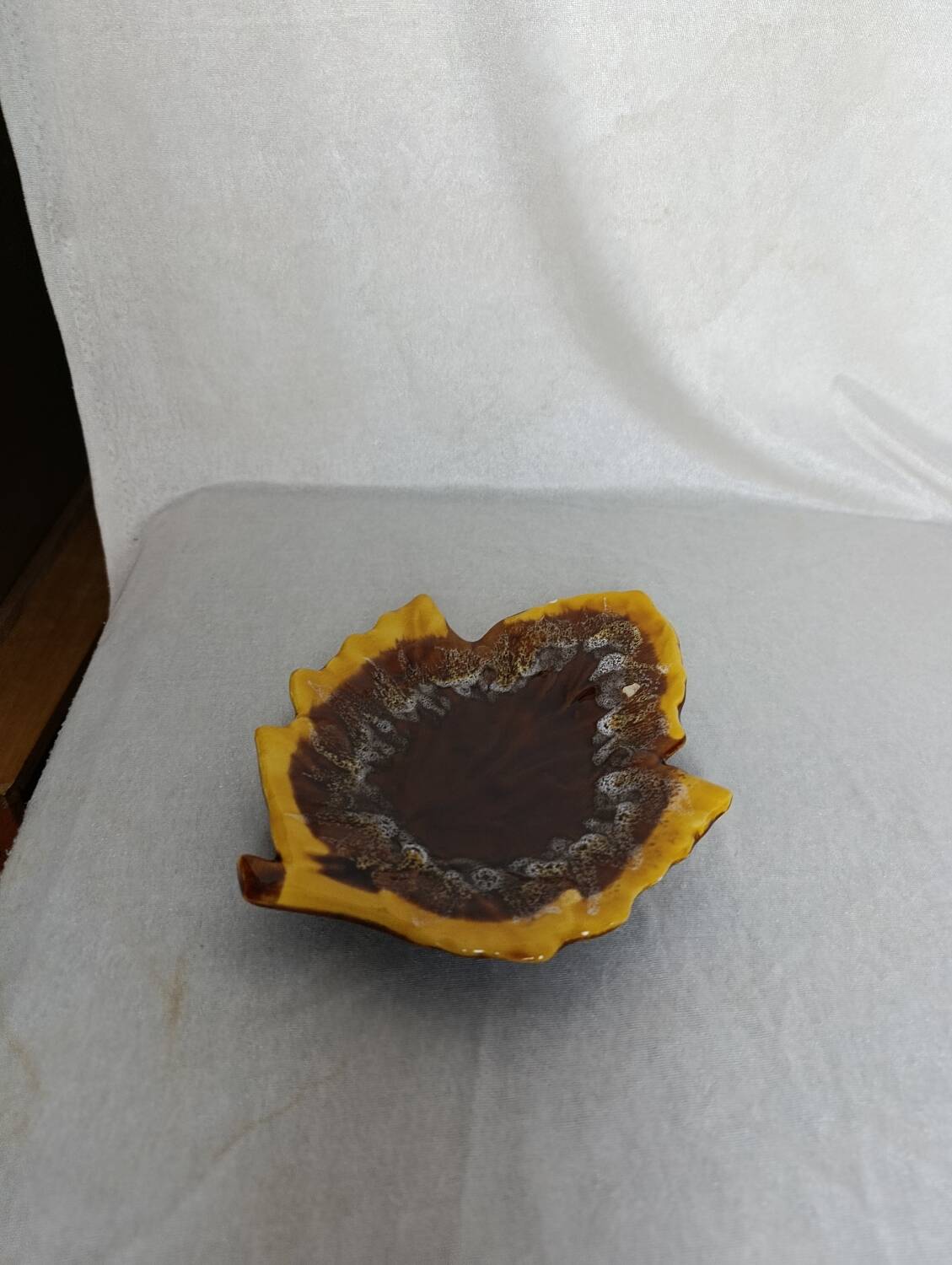 Vallauris style leaf-shaped bowl