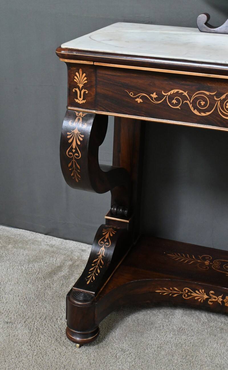 Coiffeuse en Palissandre et Marqueterie, époque Charles X – Début XIXe