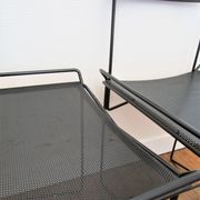 Paire de chaises acier métal perforé design années 80