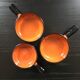 Lot 3 poêlons orange et noir