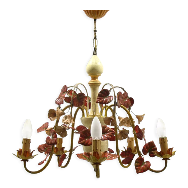 Lustre floral Hollywood Regency, années 1970 — Beyit