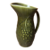 Old SARREGUEMINES Green Ceramic Pitcher Vintage Vines Decor