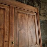 Antique French oak sideboard – Two-part display cabinet with drawers and four doors