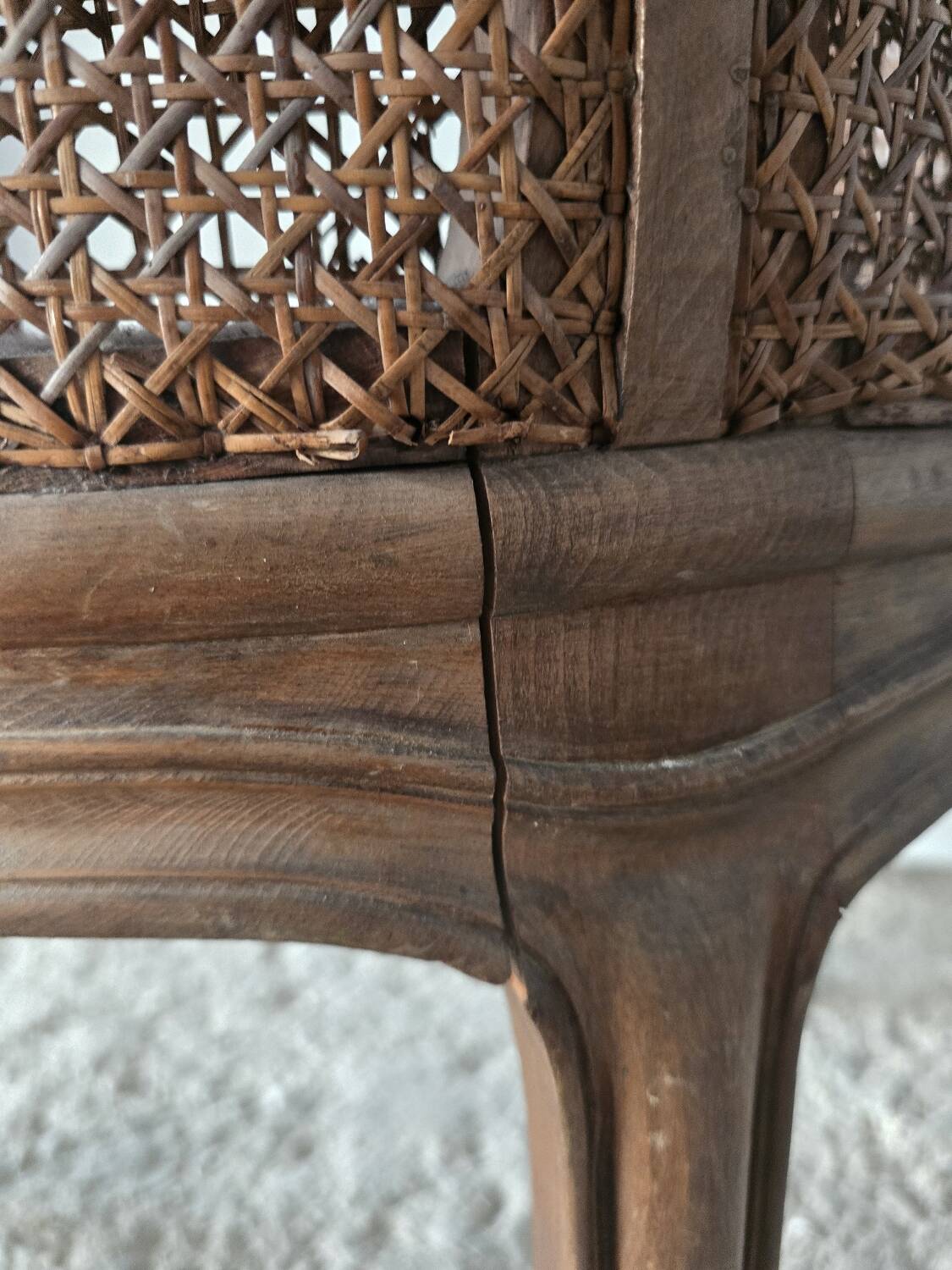 Louis XV caned office chair, 19th century