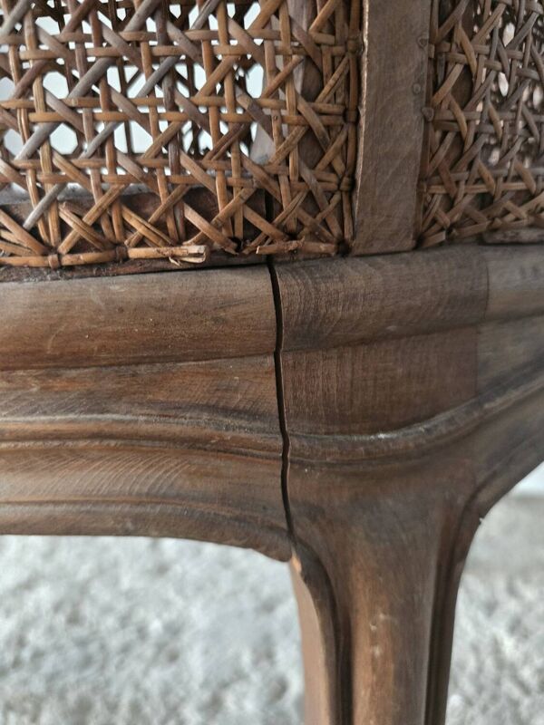 Fauteuil de Bureau Louis XV canné XIXeme