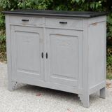 Superbe buffet parisien art déco gris patiné et noir