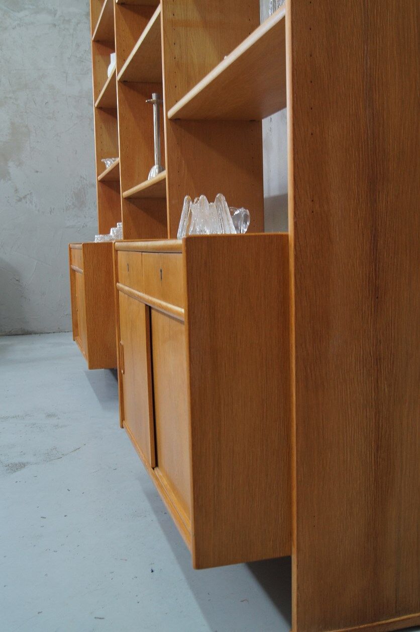 Scandinavian oak modular wall unit, 1960s