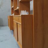 Scandinavian oak modular wall unit, 1960s