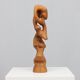 Hand-carved organic sculpture in solid pinewood, 1977