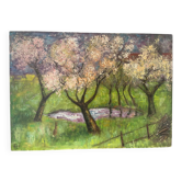 Oil on canvas "The Orchard in Spring", signed