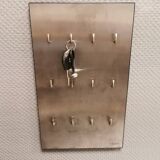 George Jensen key hanging board in brushed steel in classic Danish design.