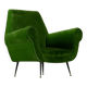 Fauteuils en velours vert par Gigi Radice, Italie, années 1950.
