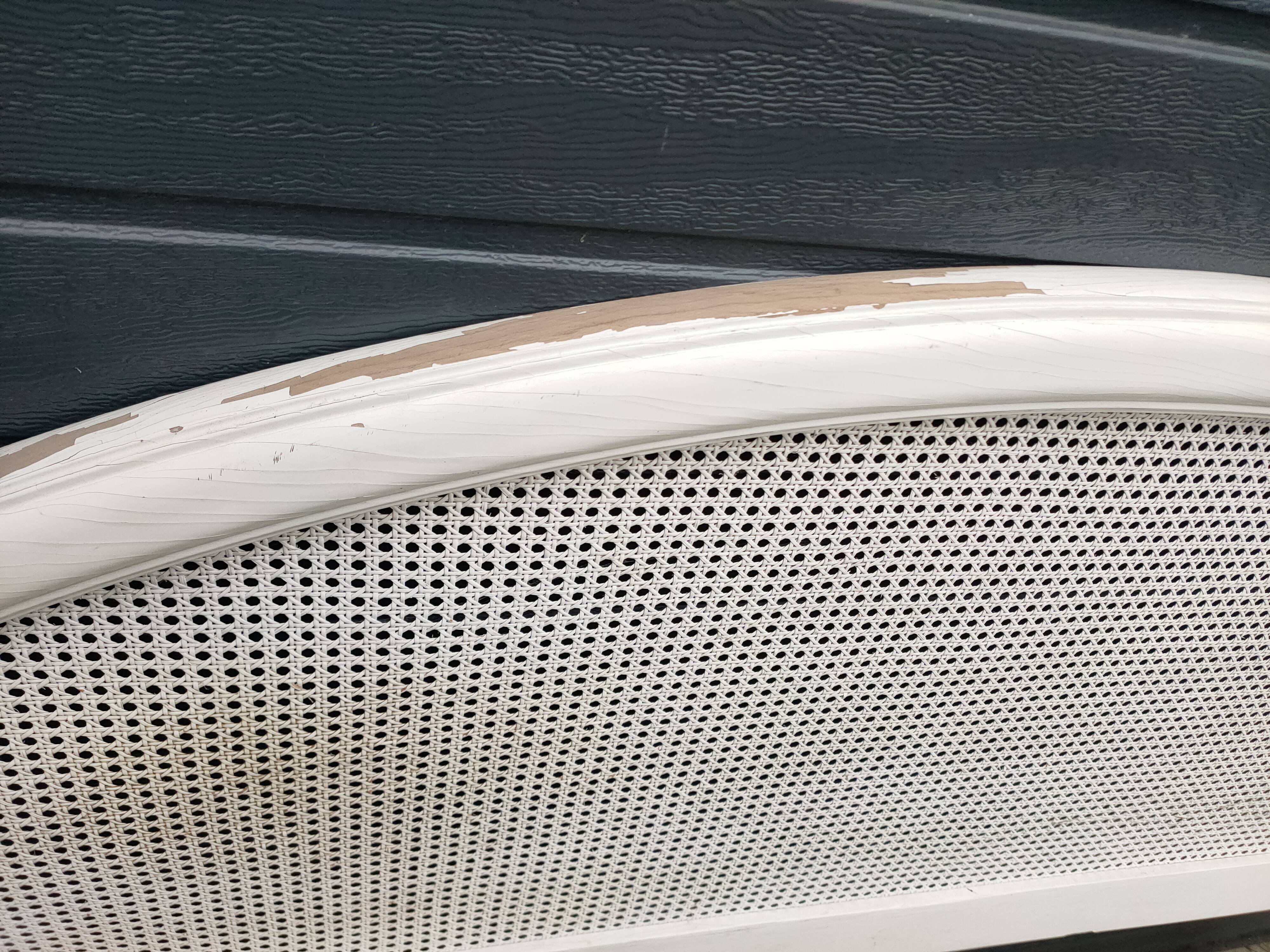 Wooden and cane headboard