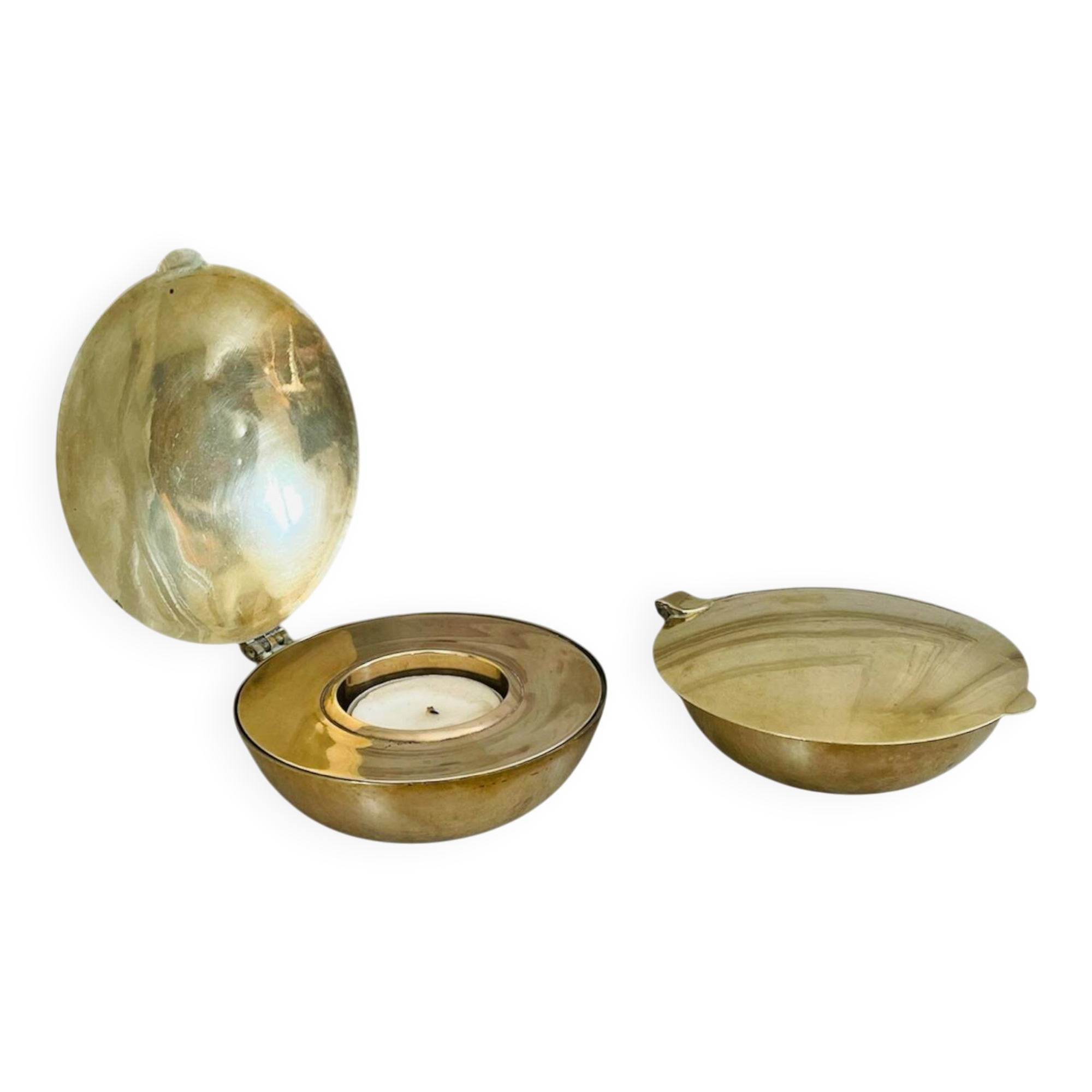 Pair of Scandinavian brass candlesticks