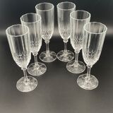 Champagne flutes in worked glass