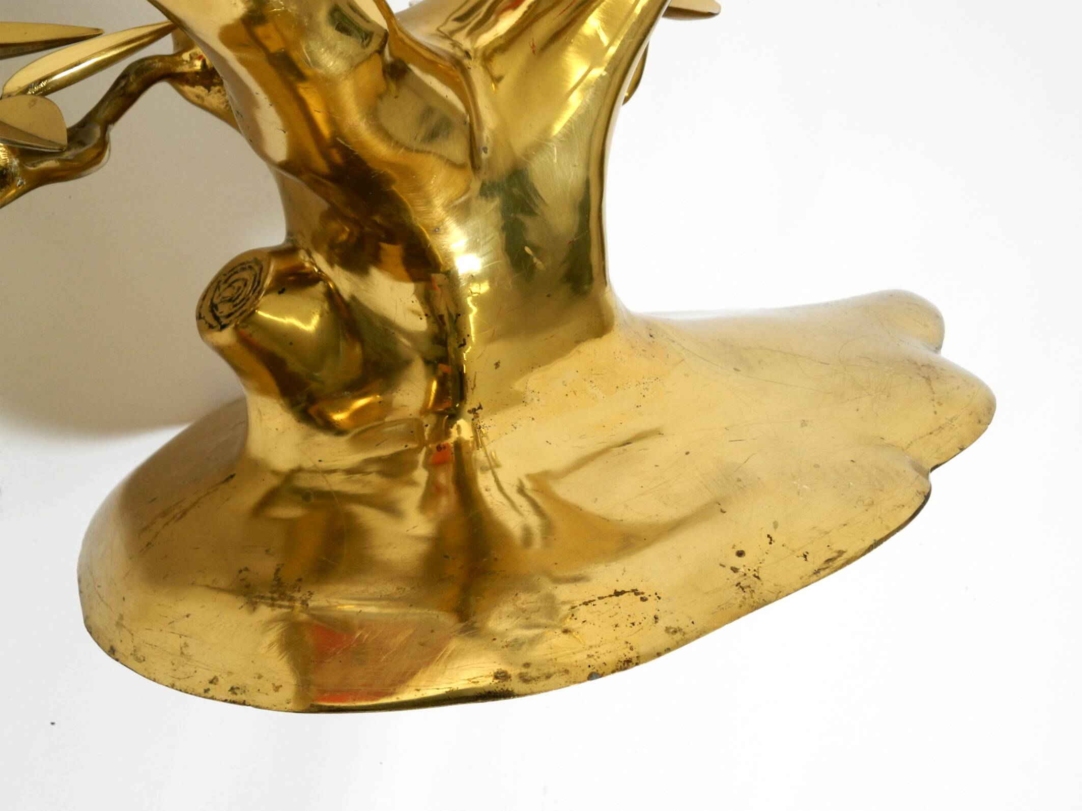 70s coffee table, model Bonsai by Willy Daro, made of brass and fire-gilded