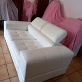 White leather sofa