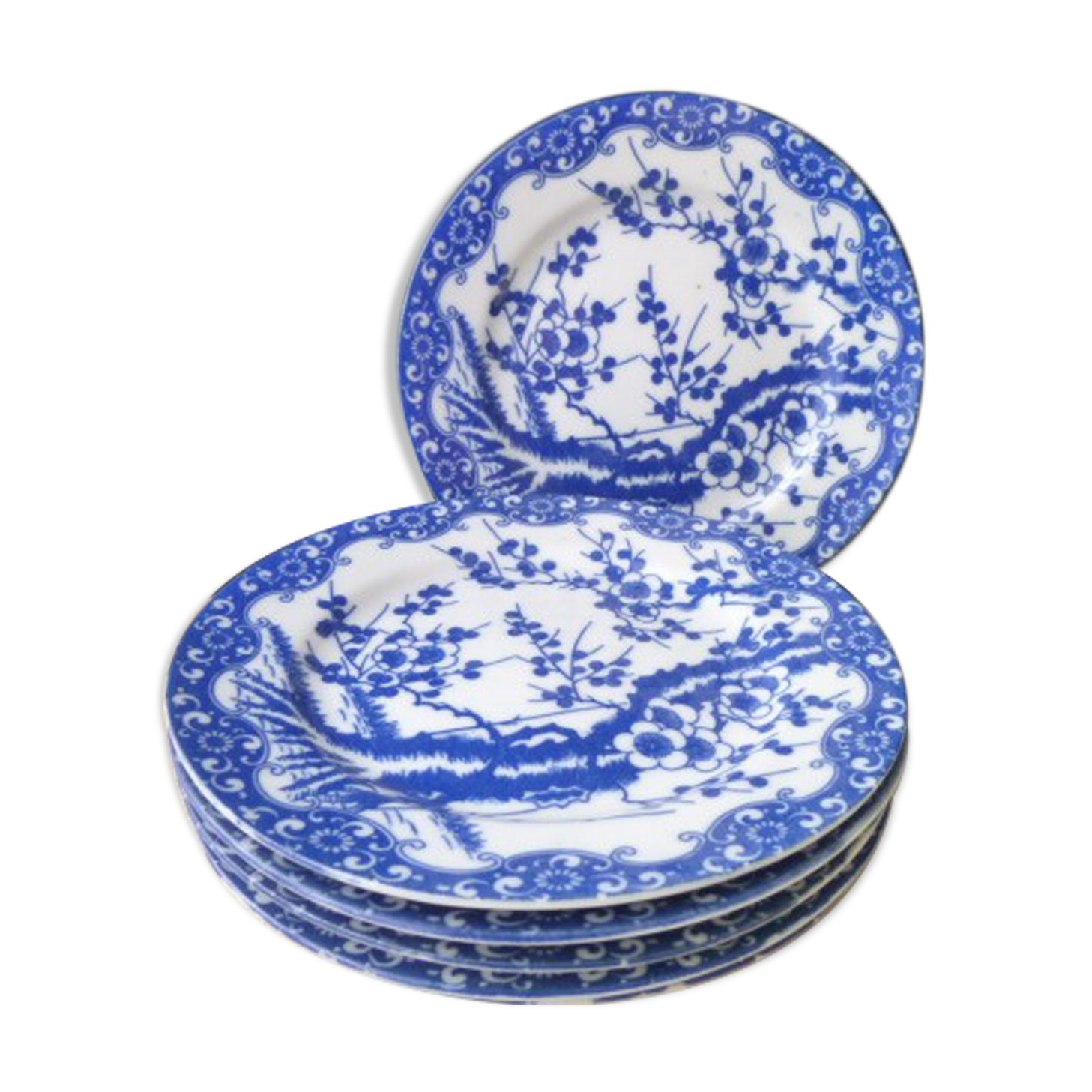 Set of 6 dessert plates in Japanese Porcelain
