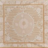 Hand knotted rug, vintage turkish rug 140x144 cm